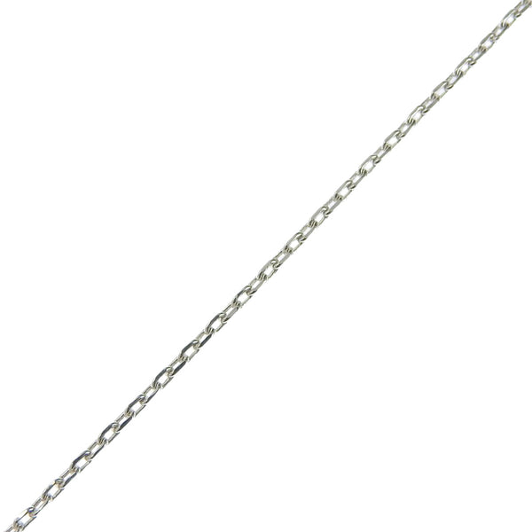 Square logo plate Silver 925 Ladies Necklace A-rank